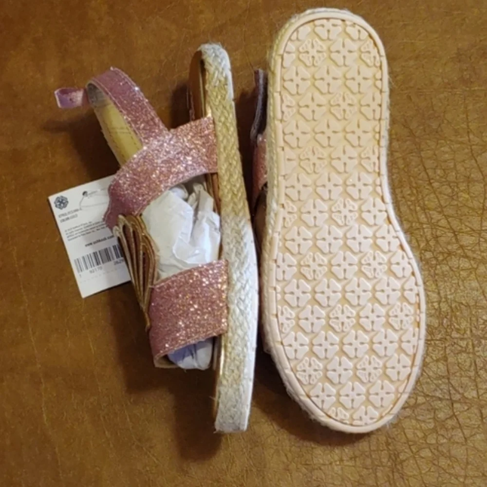 OshKosh B'Gosh Girl's Oceana Glittery Espadrille Sandal Wedge